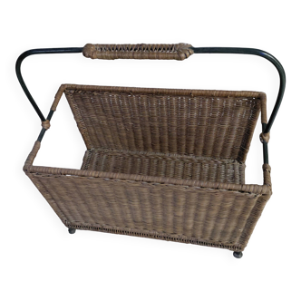 Rattan magazine rack