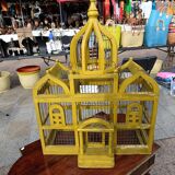 Vintage antique wood and metal bird cage