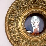 Brass wall decoration repelled hand-painted portrait