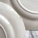 4 assiettes plates fleuries en faïence Digoin Sarreguemines