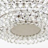 Grand chandelier Bakalowits in nickel and glass with diamond-shaped crystals, 1960s.