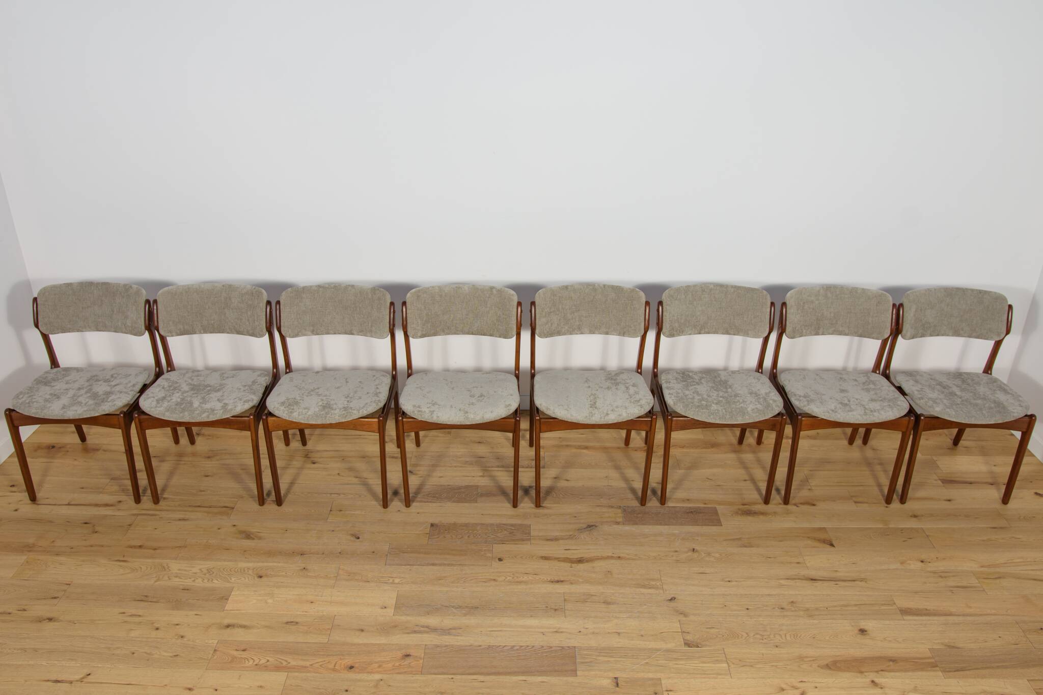 Mid-Century Model 49 Dining Chairs in Teak by Erik Buch for Odense Machine Gunning, 1960s, Set of 8