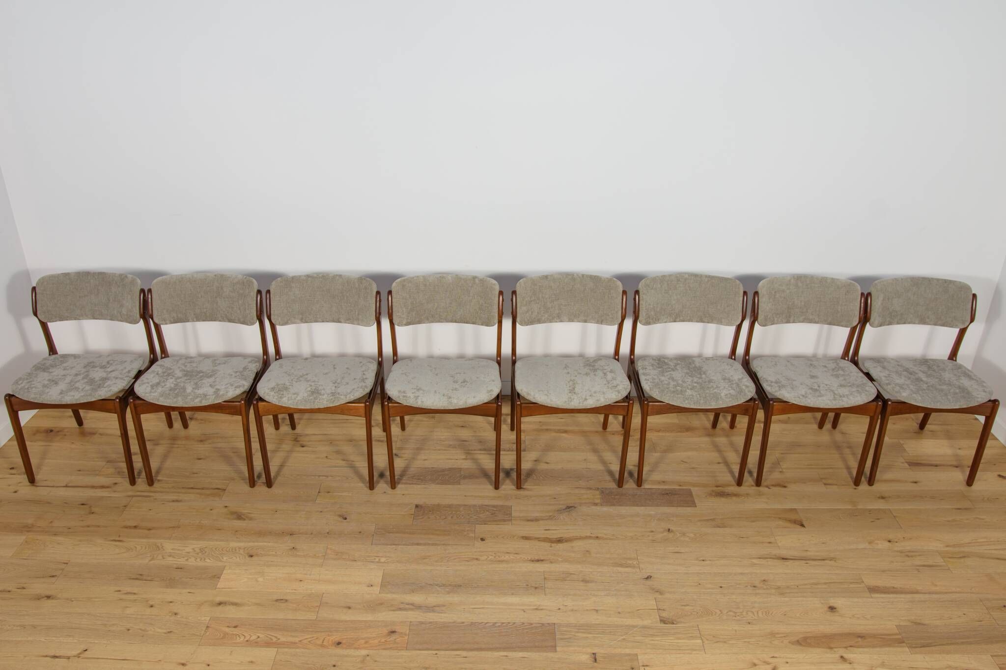 Mid-Century Model 49 Dining Chairs in Teak by Erik Buch for Odense Machine Gunning, 1960s, Set of 8