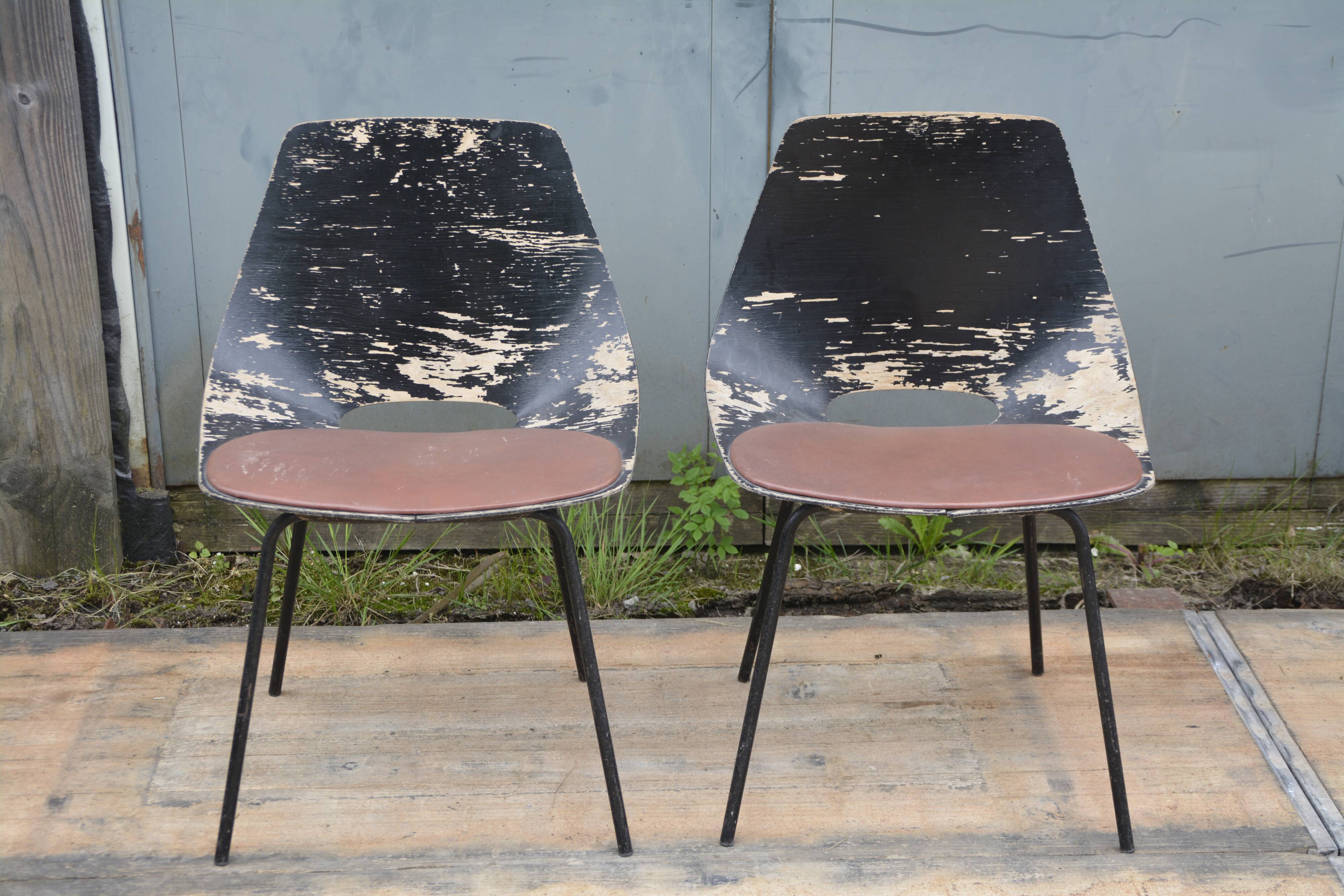 Pair of Tonneau chairs by Pierre Guariche