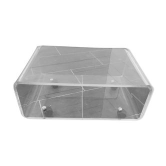 Table basse en plexiglas transparent de années 70