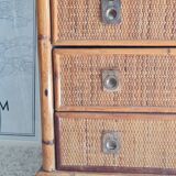 Rattan chest of drawers circa 1970, Dal Vera