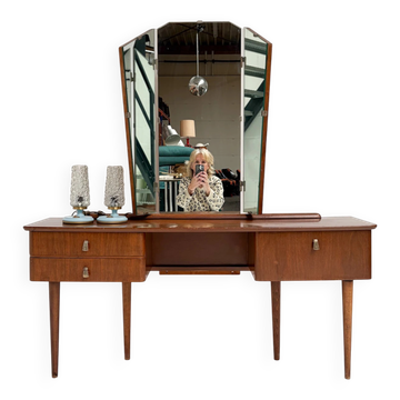 Vintage dressing table with fold-out mirrors, 1950’s