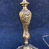 French Bronze Brass Table Lamp: Louis XV Style Vintage Lighting