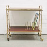 brass vintage LP trolley
