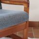 Scandinavian armchair teak Komfor blue-grey fabric 60's sled base