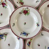 set of 6 Villeroy & Boch La Louvière soup plates, Belgian manufacture in Terre de Fer, early 20th century