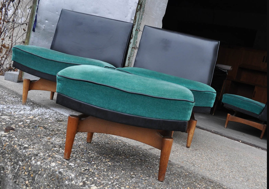 Mid-century danish sofa & armchairs, 1960s, set of 4