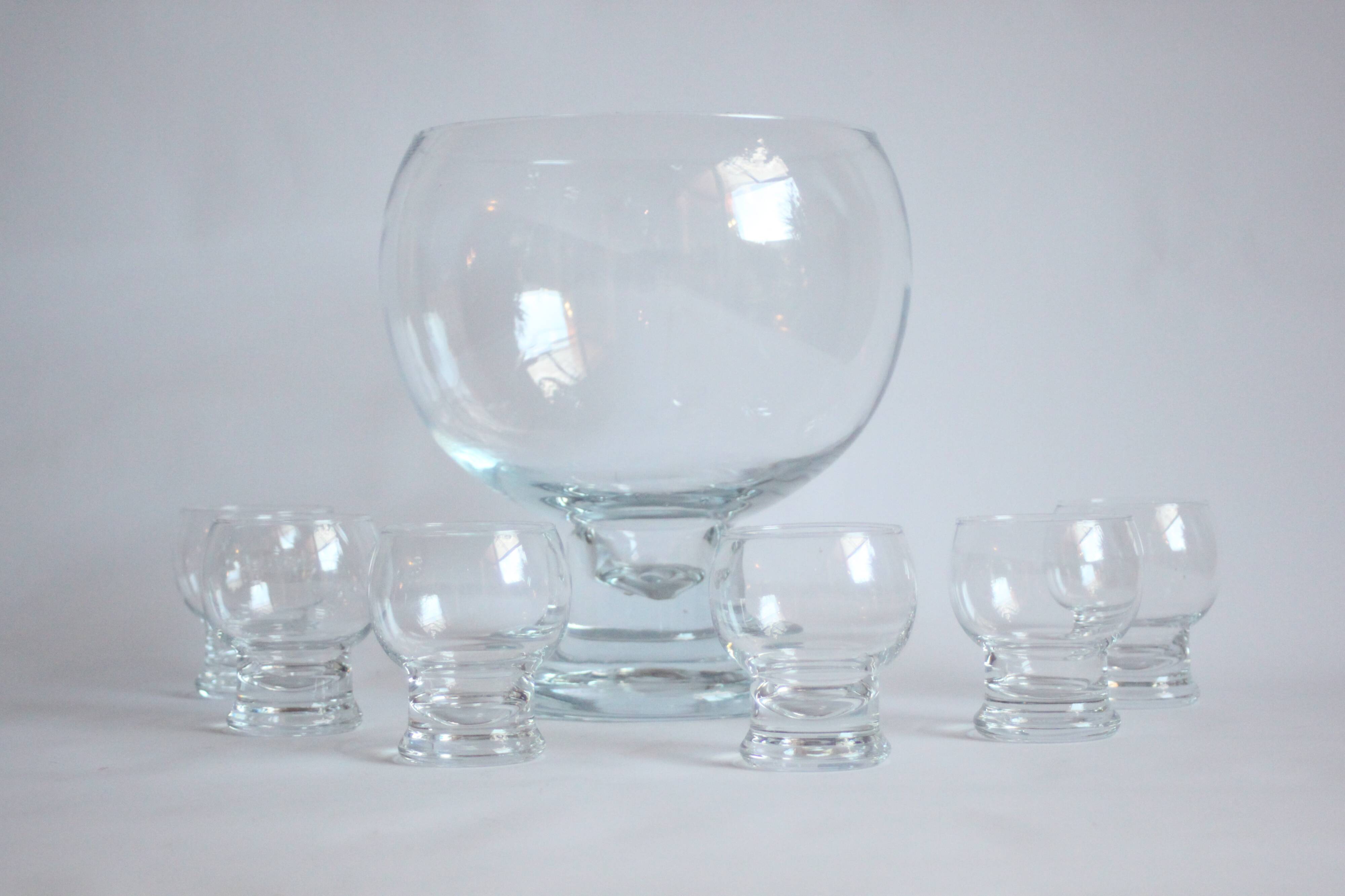 Glass Punch Bowl By Erkkitapio Siiroinen For Riihimaen Lasi, Finland 1970S