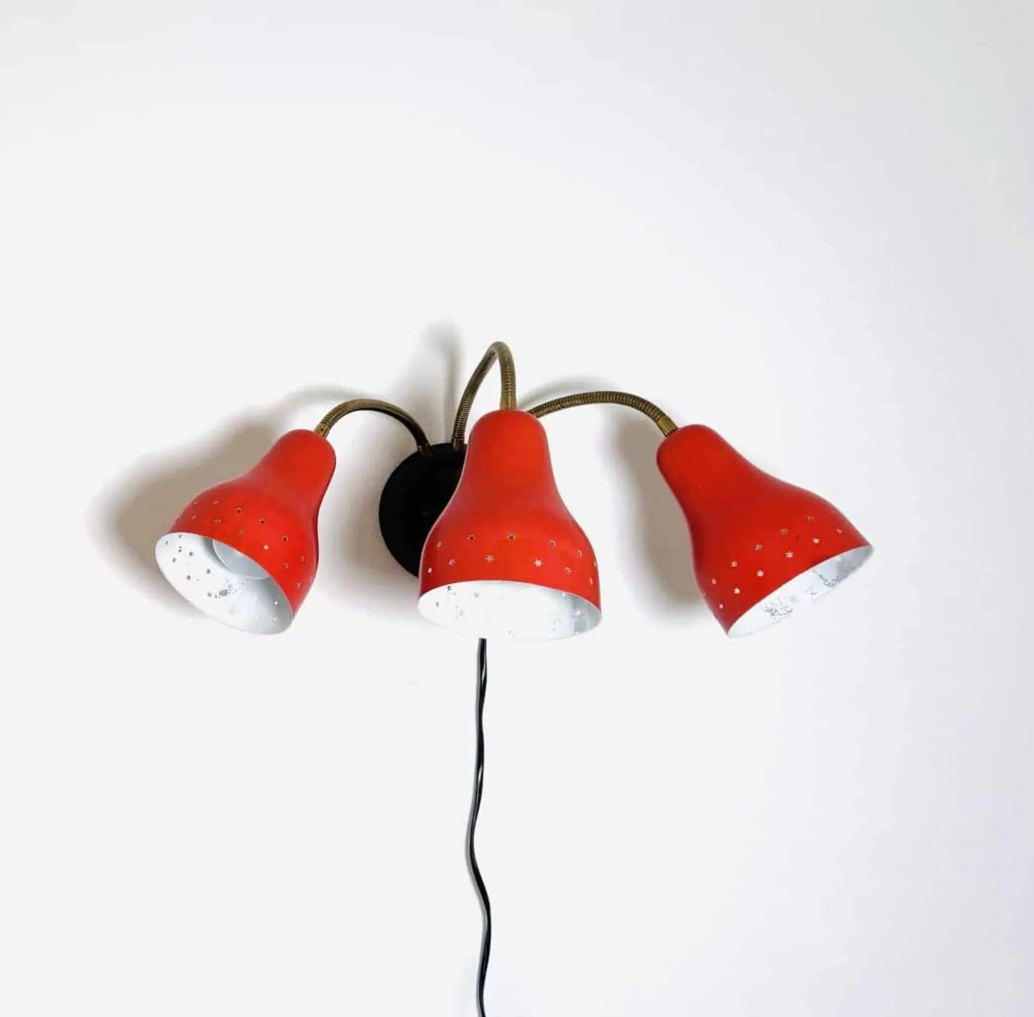 3-Armed Wall Lamp By H. Busquet For Hala Zeist, The Netherlands, 1950S