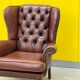 Fauteuil Chesterfield traditionnel anglais en cuir