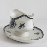 Ironware sauce boat with blue palmette decoration