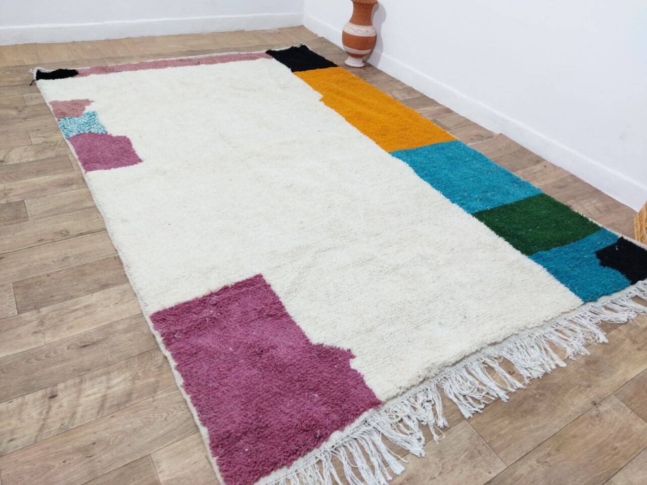Handmade wool Berber rug 300 x 190 cm