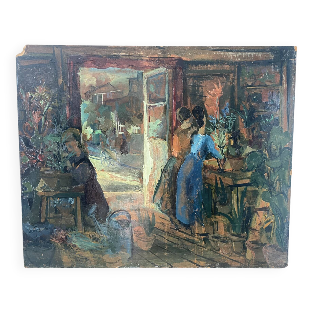 Intérieur de magasin de fleurs signé