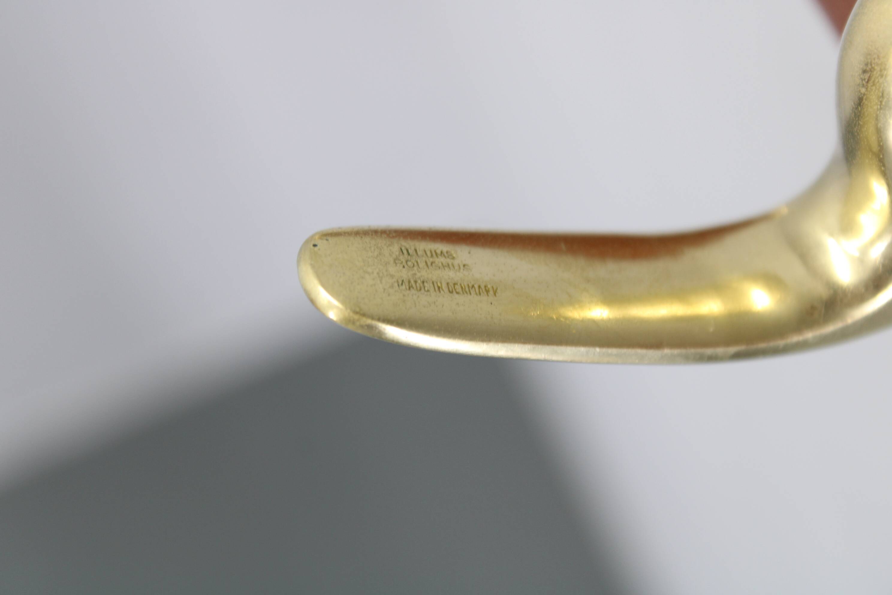 Brass and teak coat hanger by Carl Auböck for Illums Bolighus, Denmark, 1950s