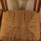 Chaises bois et corde vintage scandinave années 60