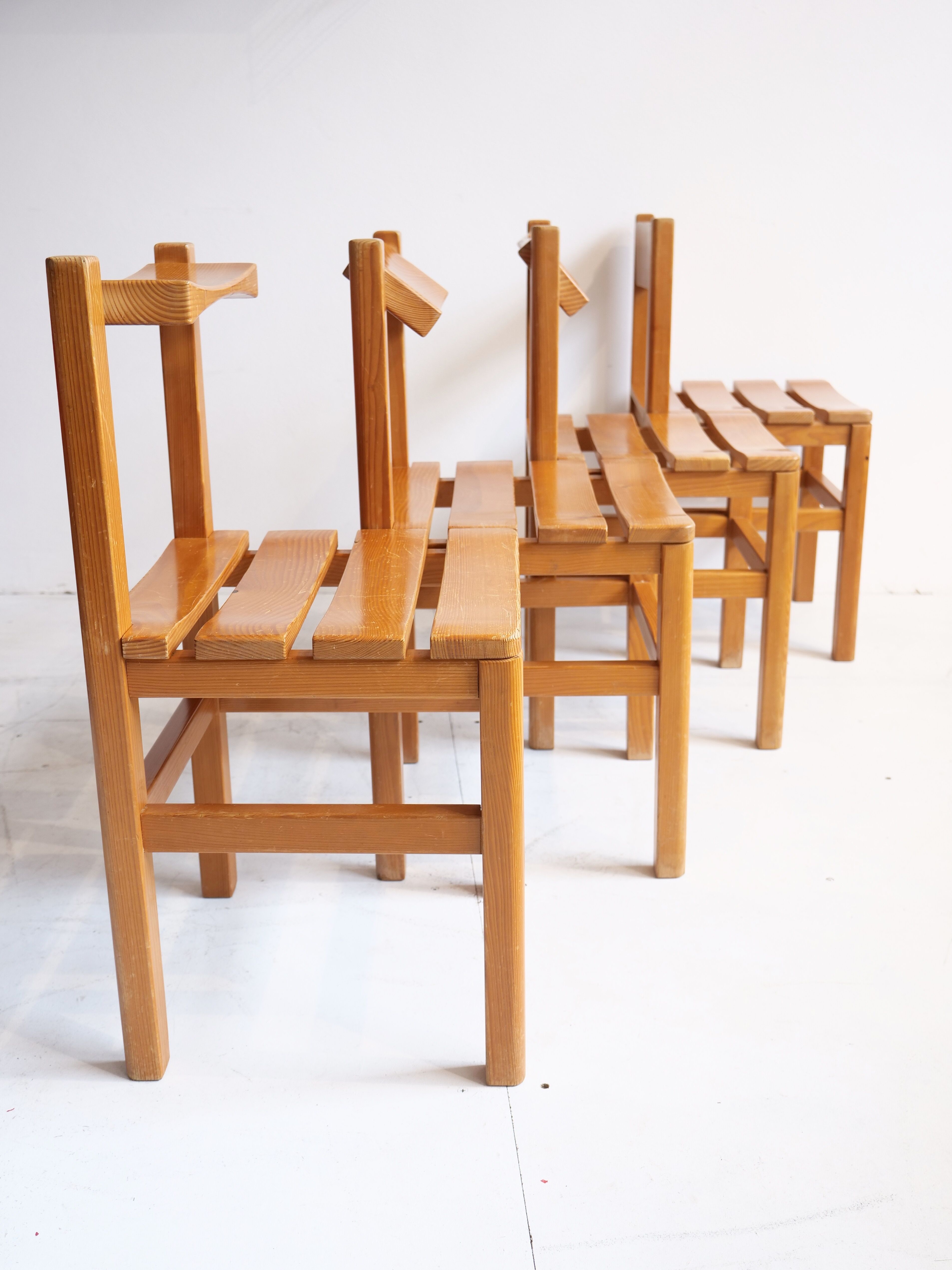4 solid pine chairs