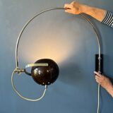 Wall lamp arc lamp Herda eyeball chrome space age
