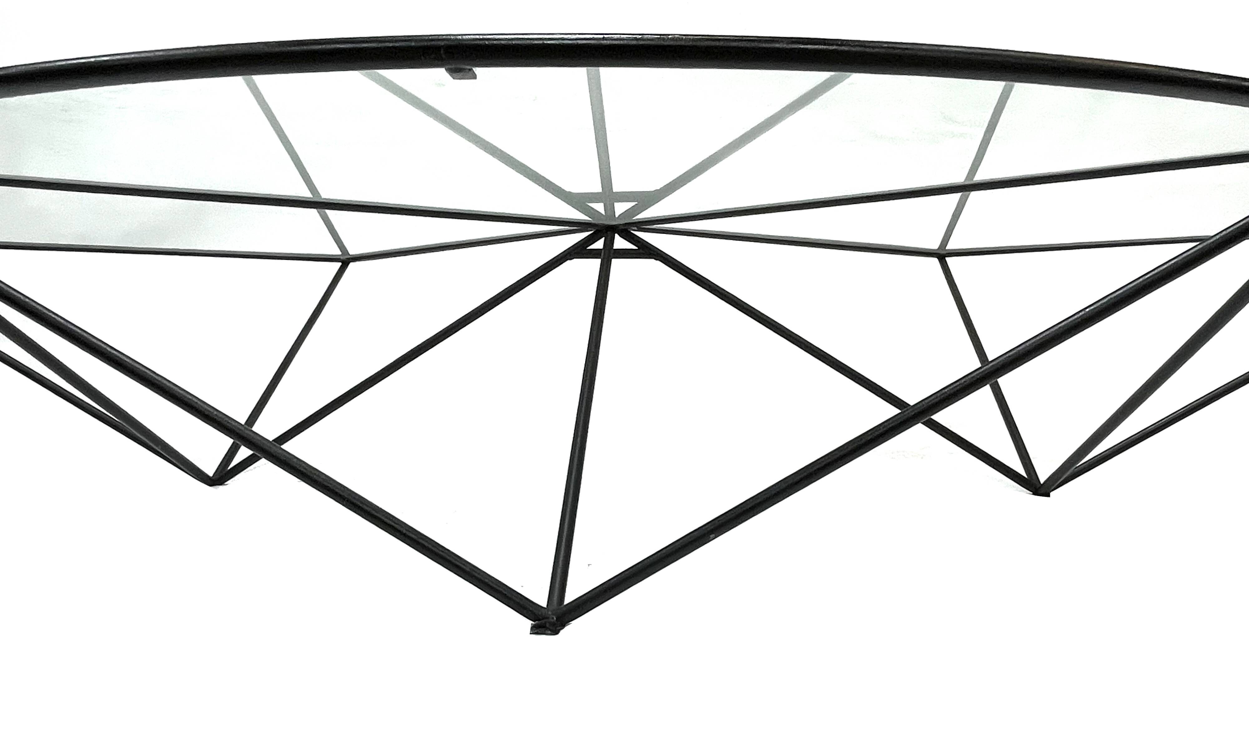 Vintage 80s steel wire coffee table eclectic design