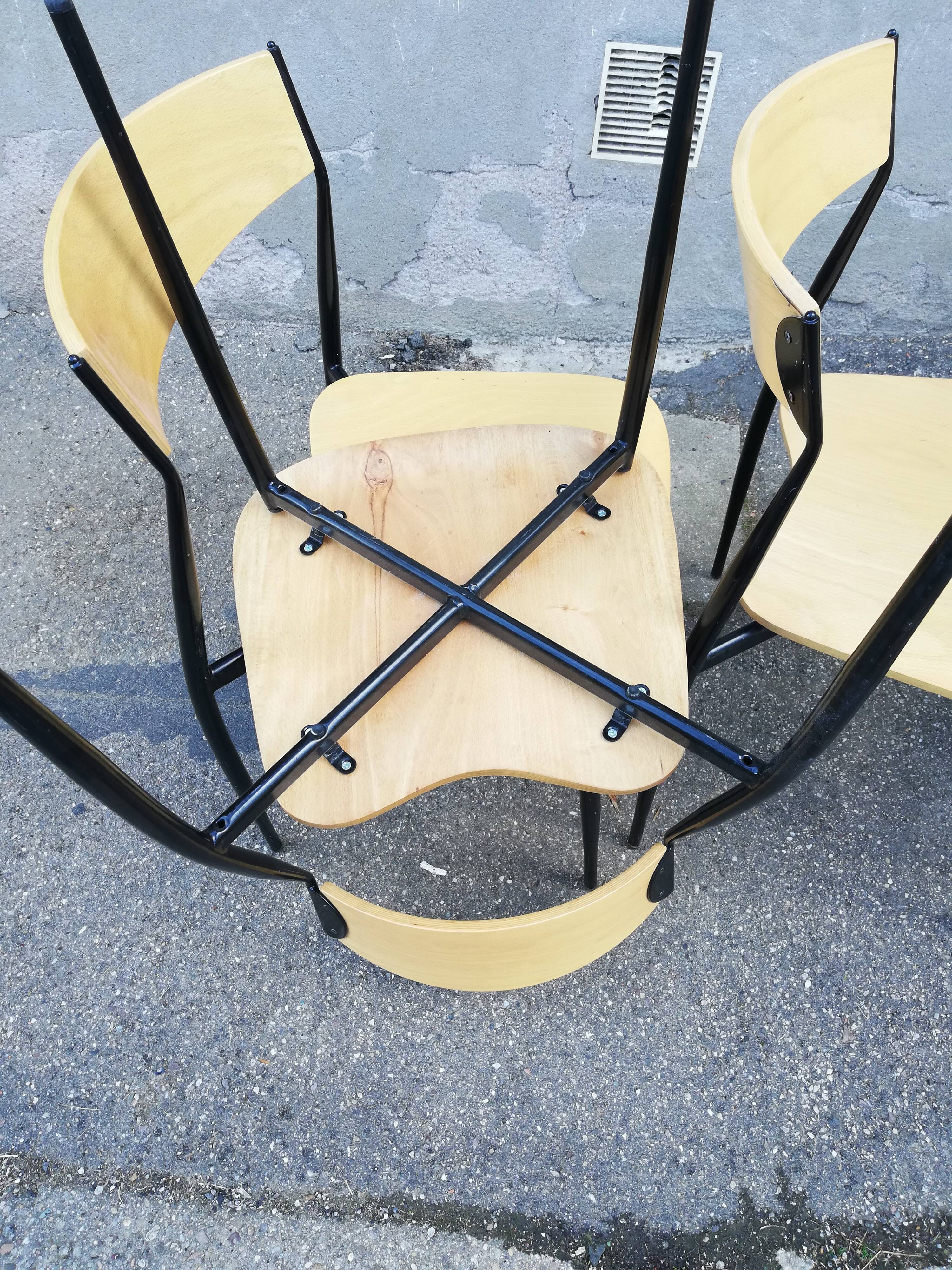 Set de 6 chaises vintage métal et bois
