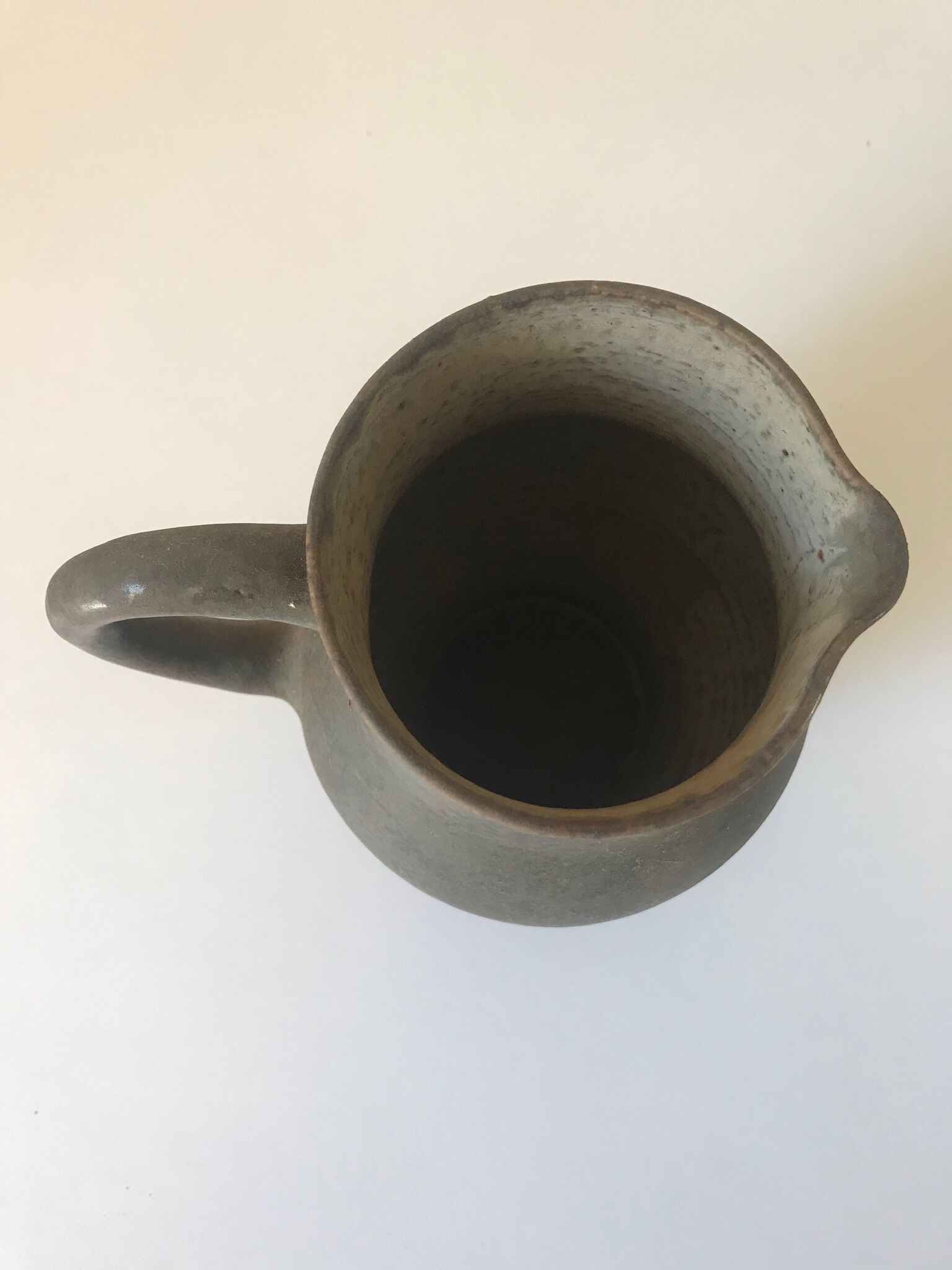 Vintage sandstone ceramic pitcher by Jacques lacheny