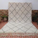 Moroccan beni ourain vintage berber carpet with dark brown diamond 313 x 200 cm