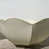 Paire de suspensions fleurs en tissu beige
