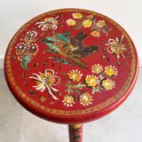 Vintage folk art wooden milk stool / side table