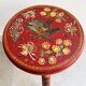 Vintage folk art wooden milk stool / side table
