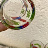 Six vintage parakeet glasses