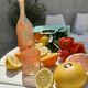 Cracked glass carafe and two glasses - Tunisian crafts