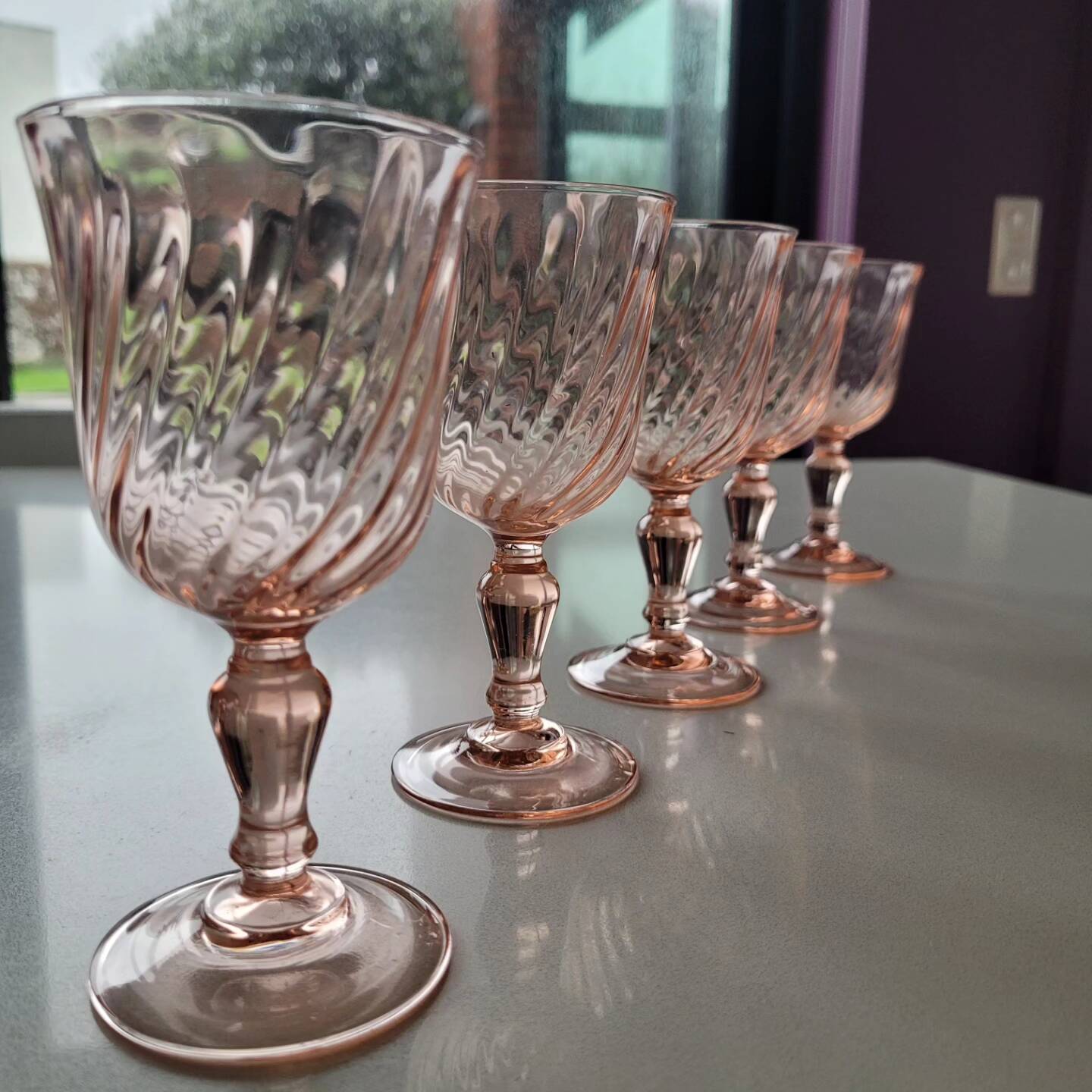 5 verres à pied Rosaline