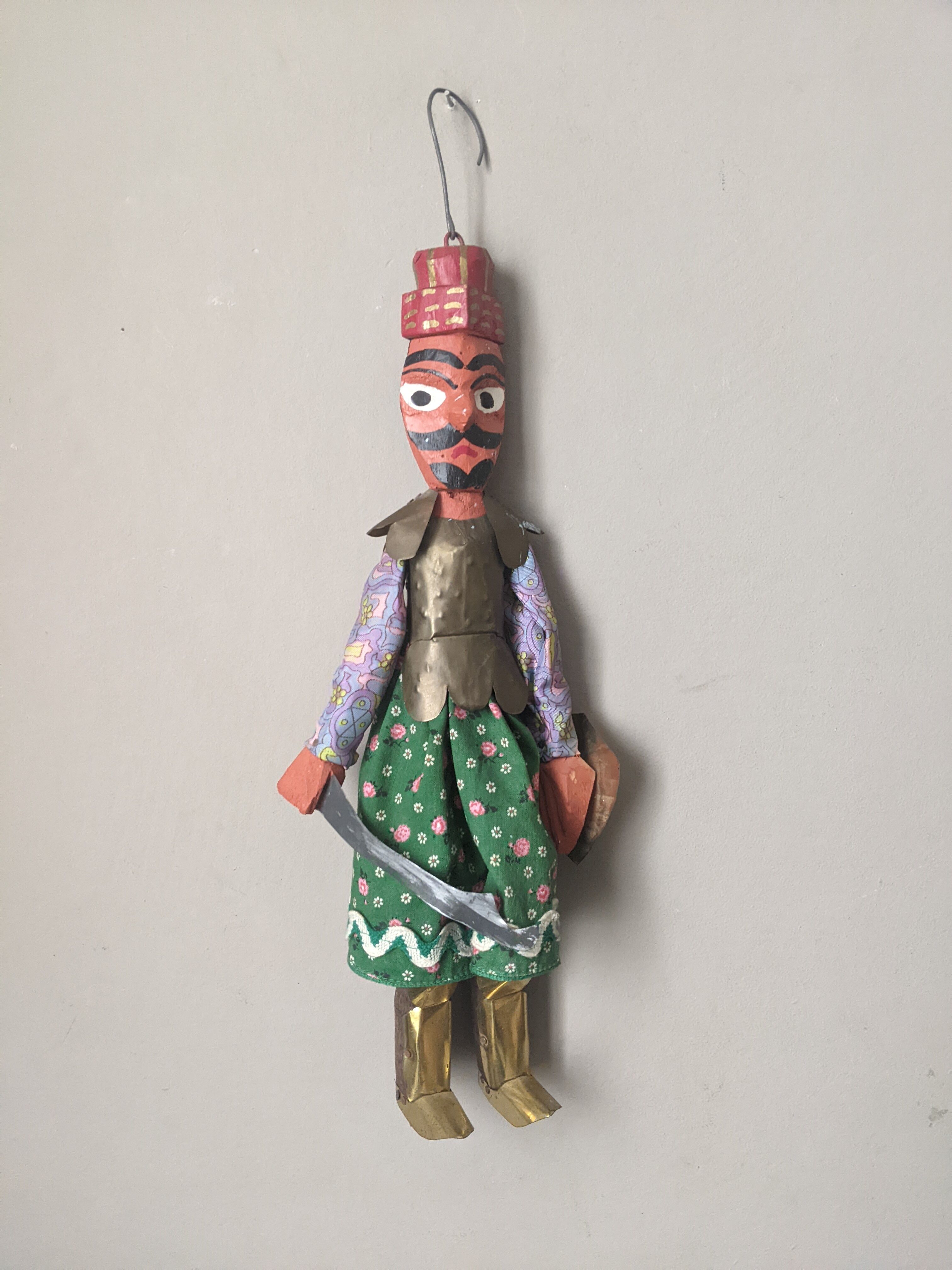 Decorative wooden puppet handcrafted.