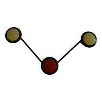 Wall coat rack with 3 hooks circa 1960s