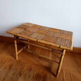 Audoux Minnet style split bamboo coffee table 1960