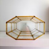 Vitrine à poser en verre et laiton