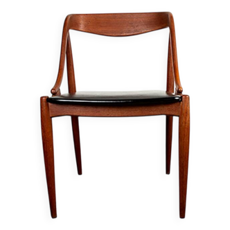 6 chaises Danoises en Teck et Skaï, modèle 16 par Johannes Andersen 1960.