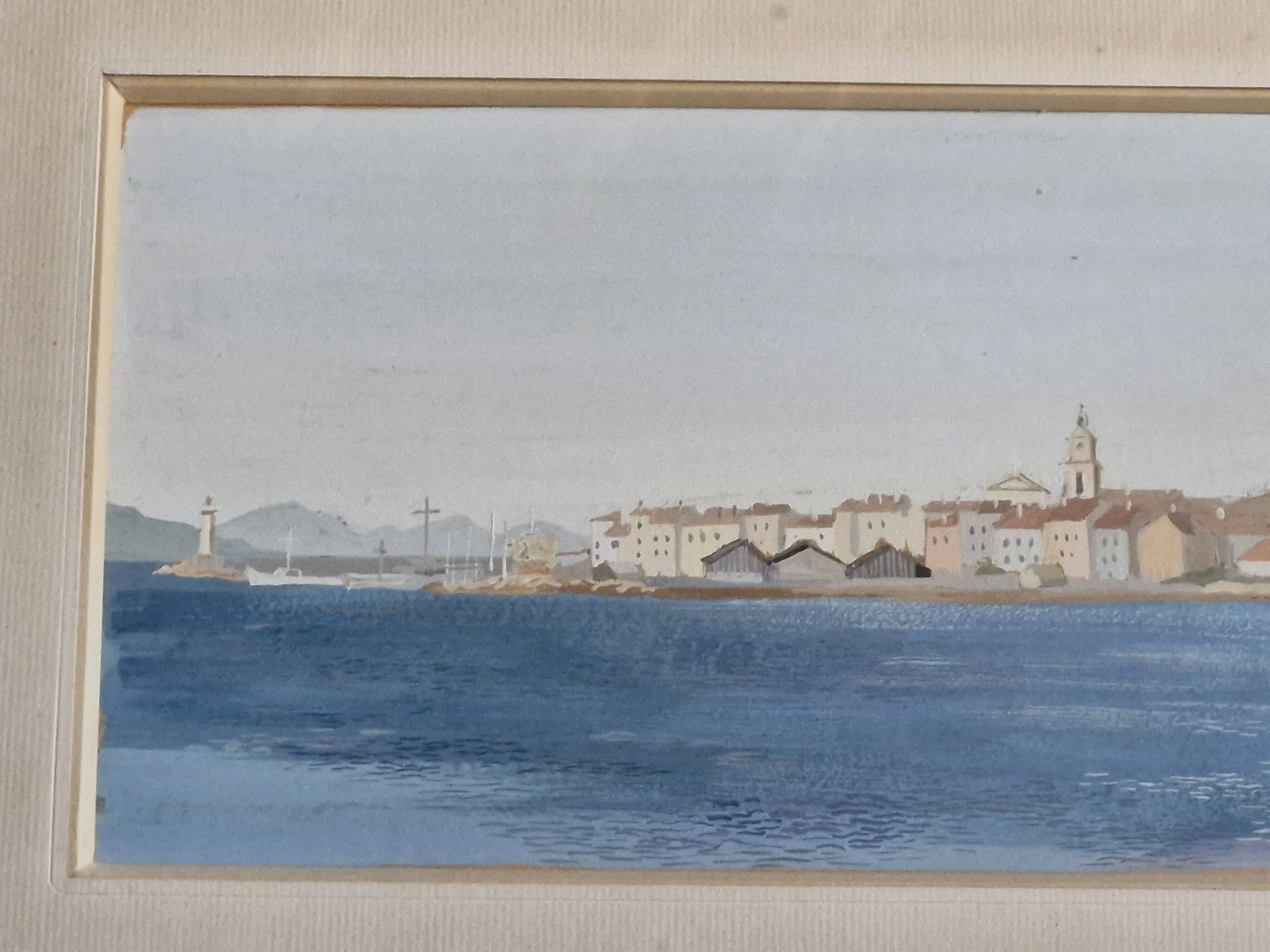 Old watercolour under glass - signed M.T.G.