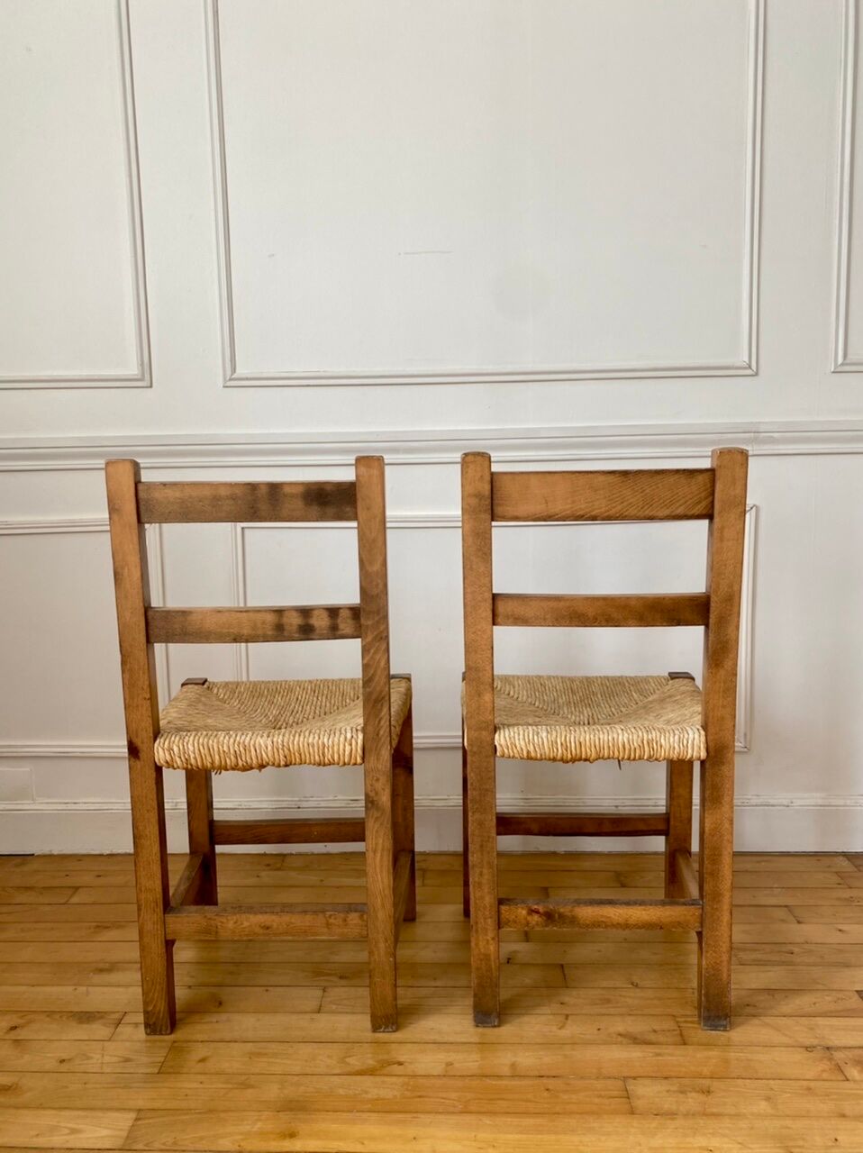 Pair of brutalist mulched chairs