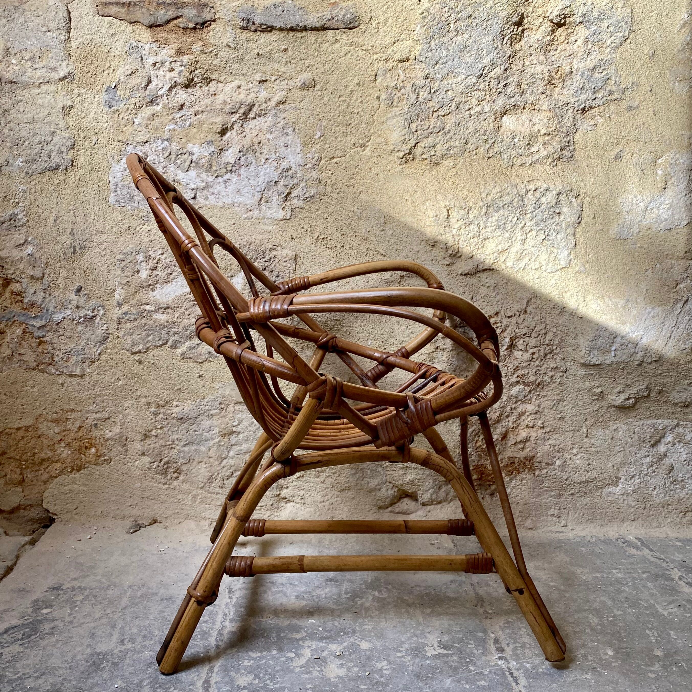 Rattan armchair for children