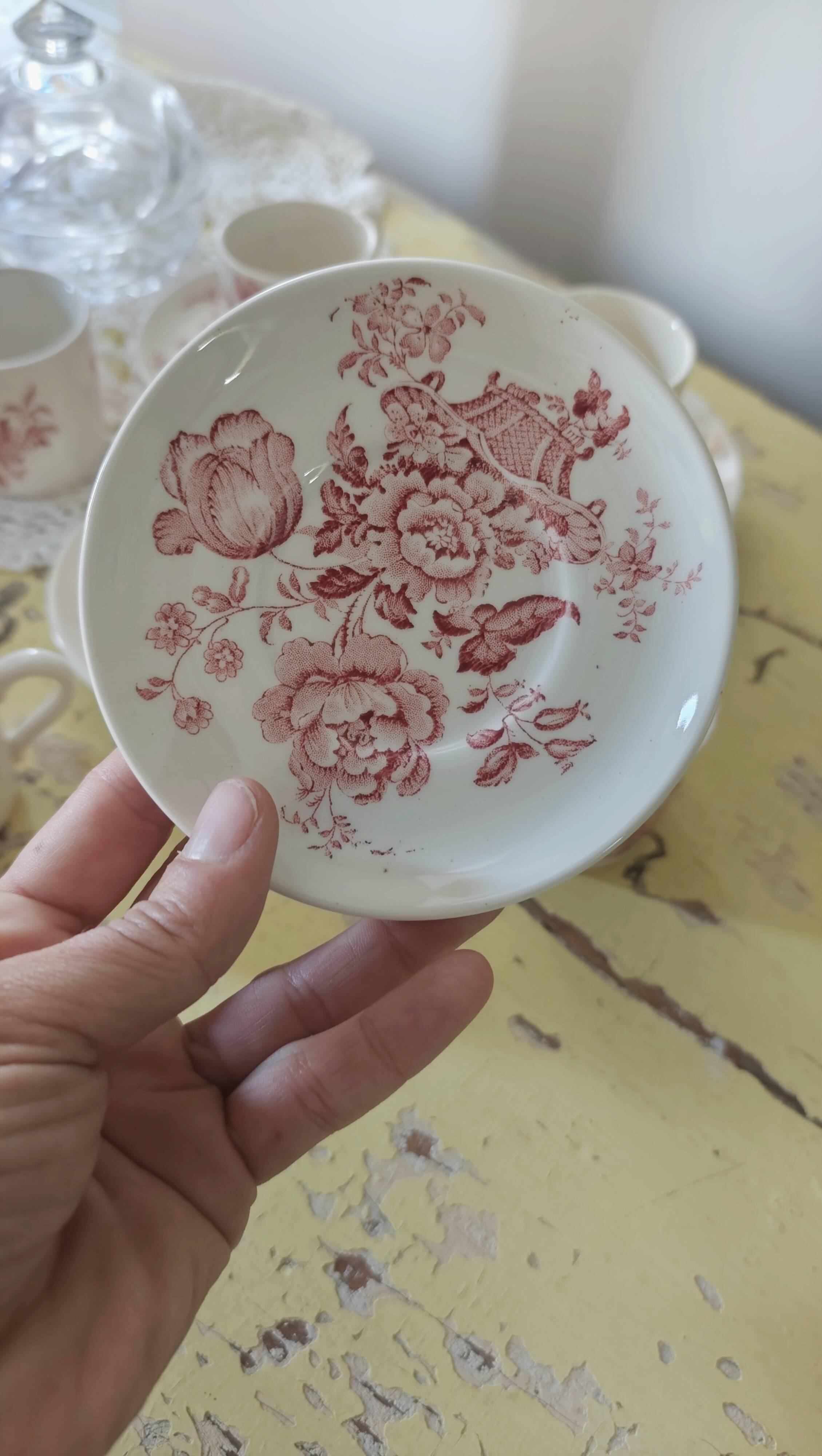 Vintage Coffee Set - 6 Cups and 6 Saucers - Crown Devon Brand