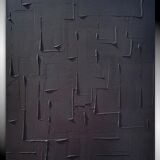 Lot de 2 tableaux abstraits peinture monochrome