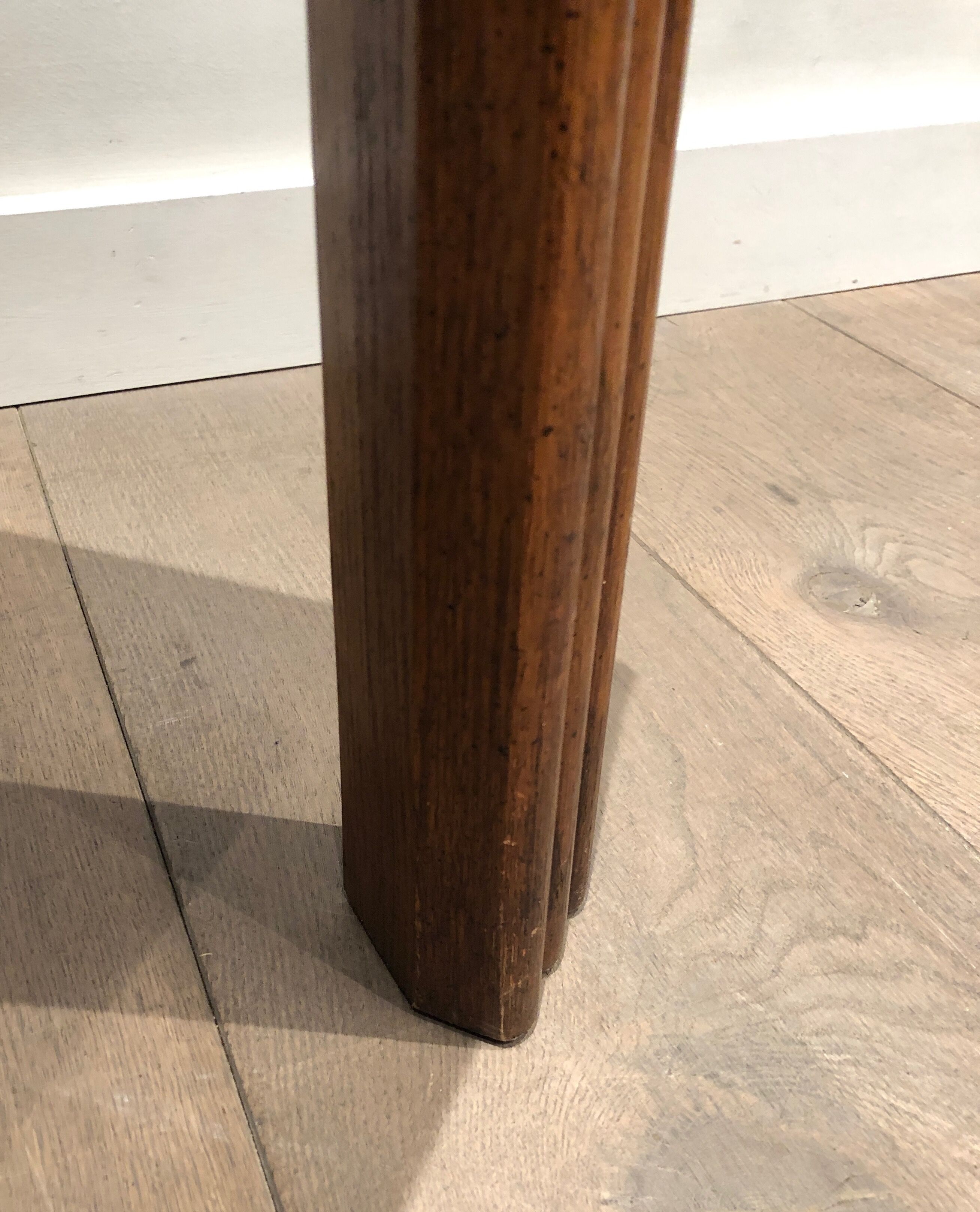 Pair of wooden and brass sofa ends