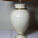 Ivory crackled earthenware lamp, in the style of vintage Le Dauphin.