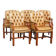 Set of 5 beautiful and luxurious cowhide Chesterfield dining/conference chairs in a light cognac colour