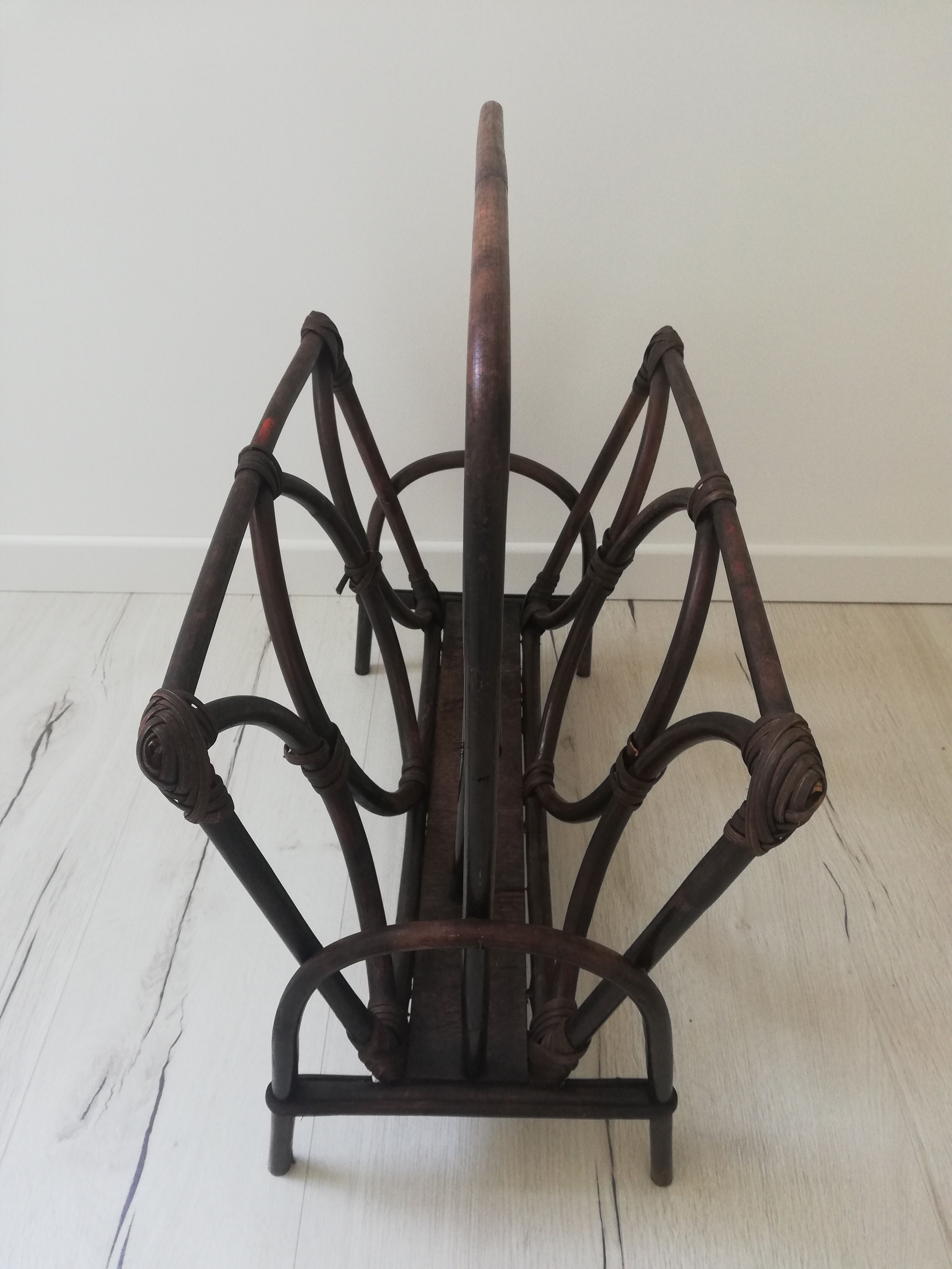 Rattan magazine holder